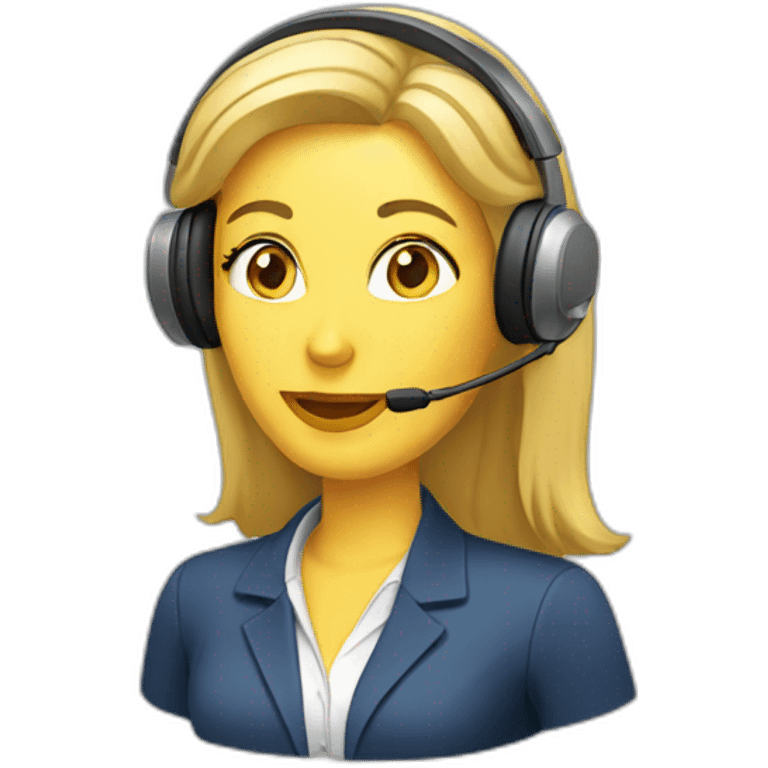 french-saleswomen-with-headset emoji