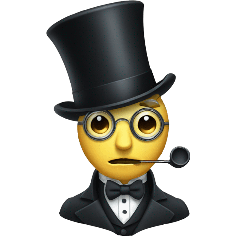 A man in a top hat and monocle being sick emoji