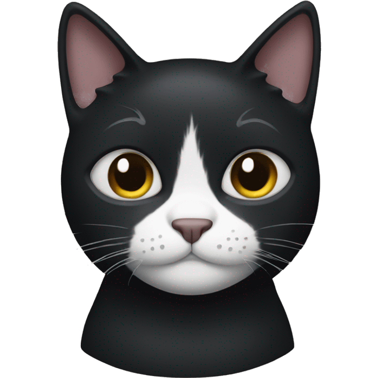 Black cat with white mustache  emoji