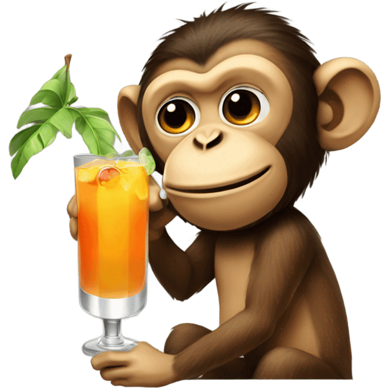 monkey drinking cocktail emoji