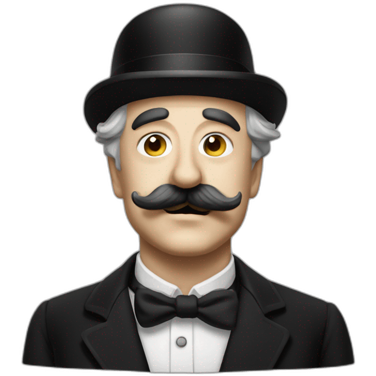 Emoji métisse situé Charlie chaplin moustache emoji