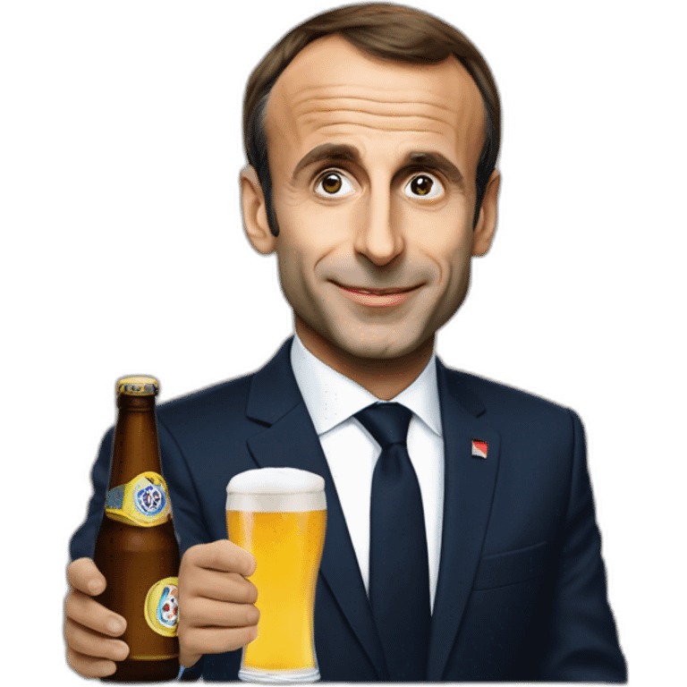 Macron avec une bière sur zemmour emoji