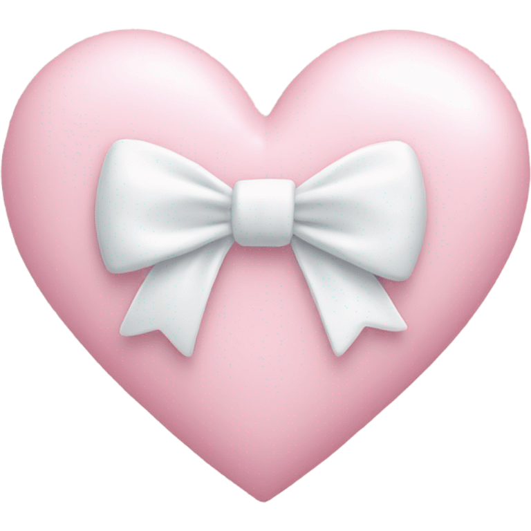 Pastel pink heart with white bow emoji