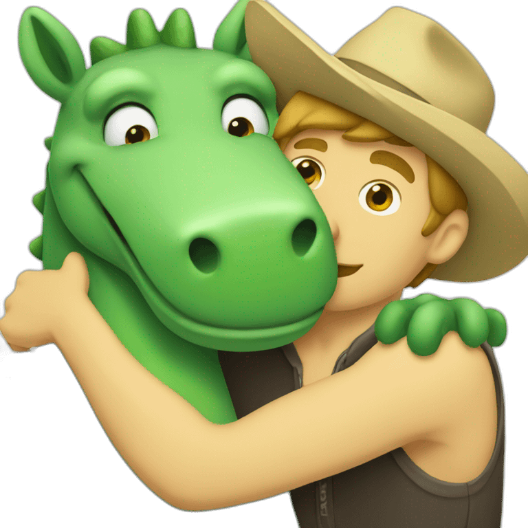 horse guy hugging cocodrile guy emoji