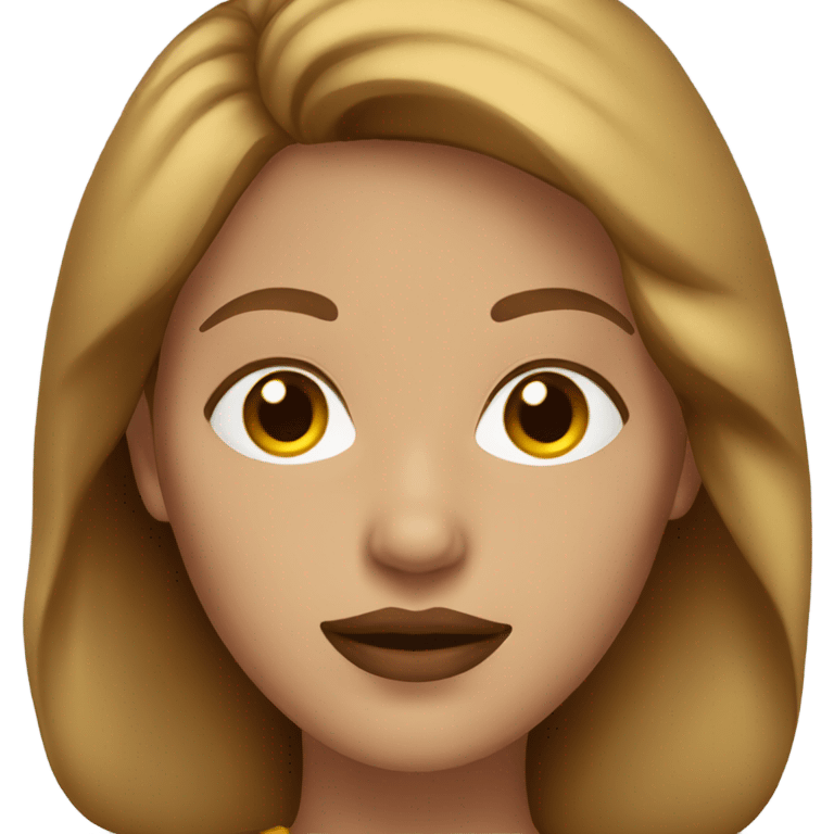 Woman with red lips and light brown hair white  emoji