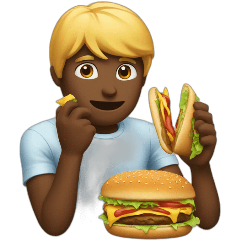 Doumbé eating burger emoji