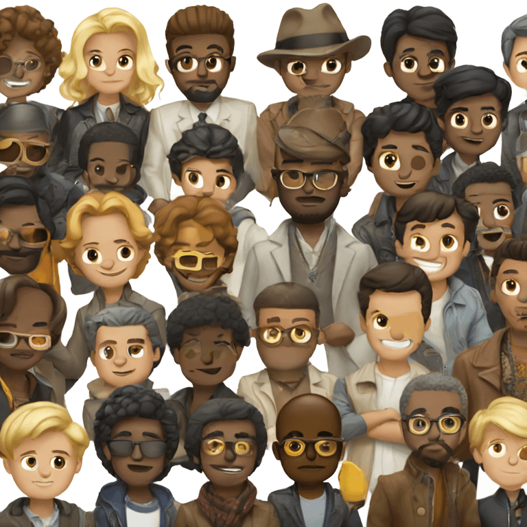 gathering of stylish males emoji