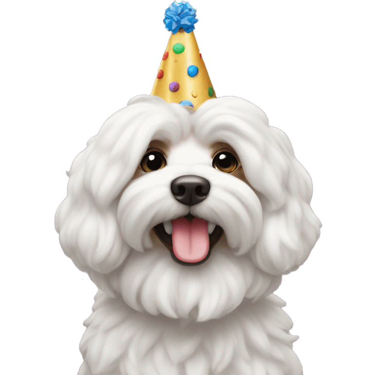 Coton de tuler with birthday cake and hat emoji