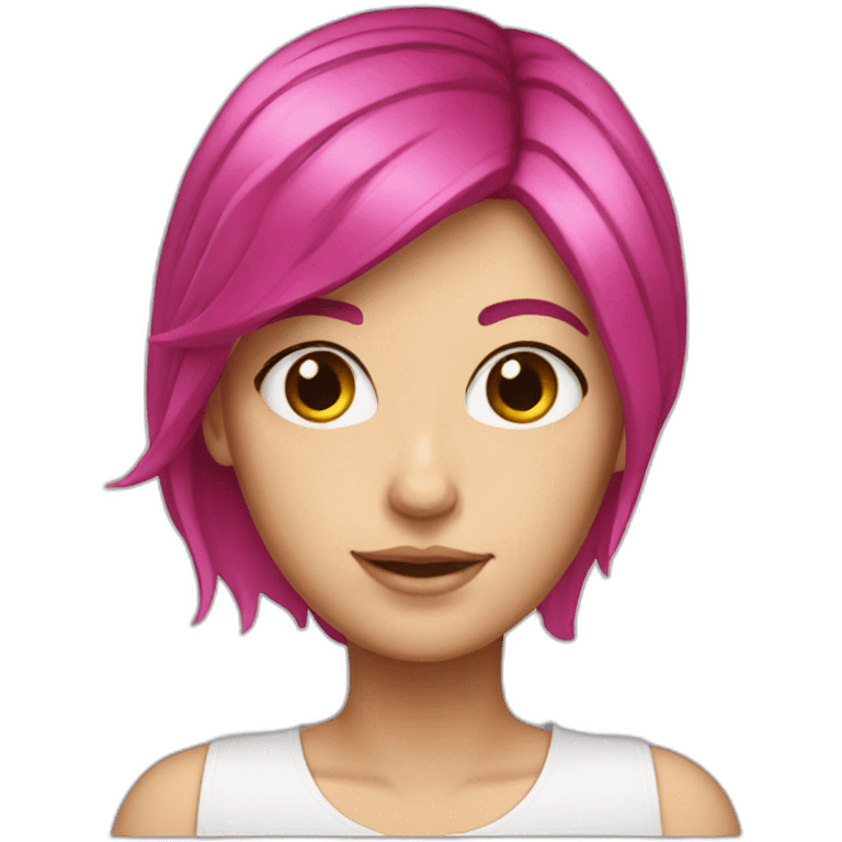 A magenta hair white girl  emoji