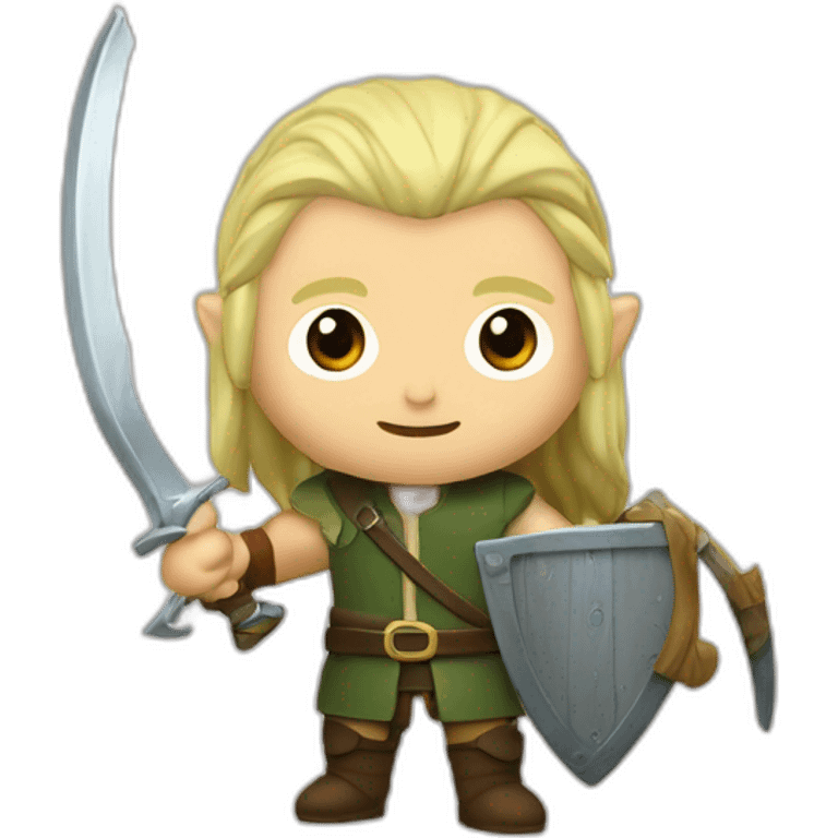 Legolas avec une bière et un sabre laser emoji