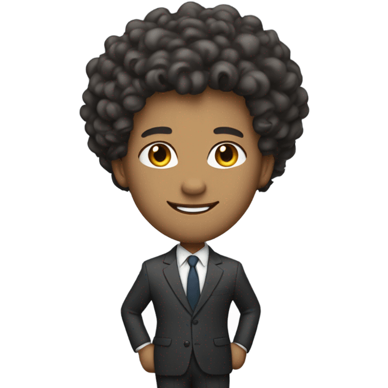 Curly hair boss emoji