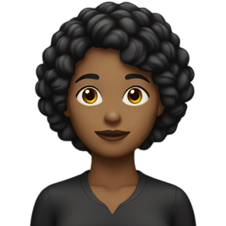 Mujer negra pelo corto negro emoji