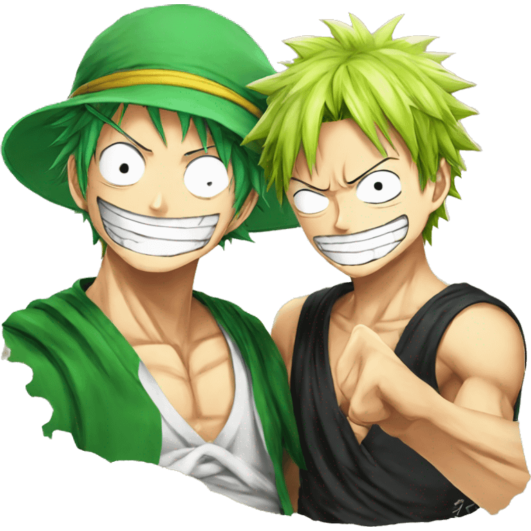 Zoro and Luffy combined anime one piece emoji