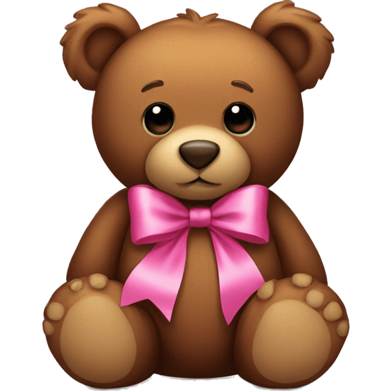 Brown Teddy bear with a pink bow emoji