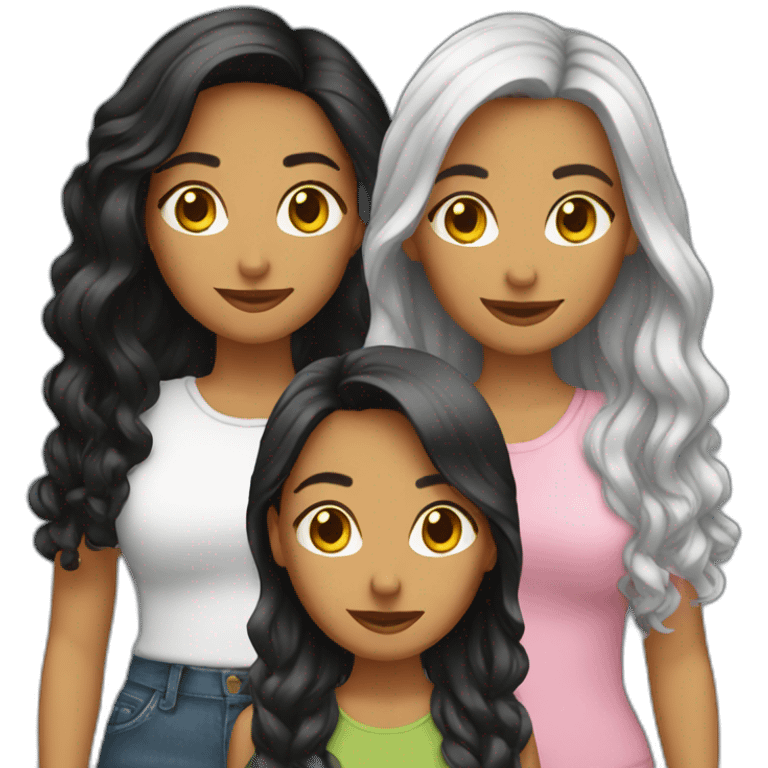 3 latin female friends  emoji