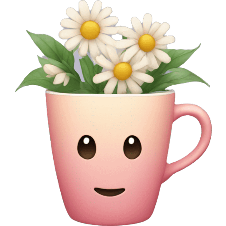 Cup with flowers  emoji