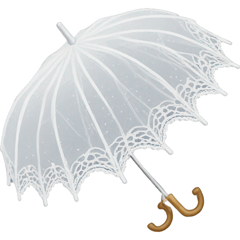 white lace umbrella emoji