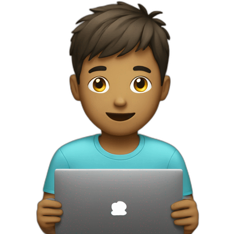 Boy with computer emoji