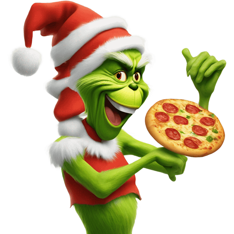 the grinch tossing pizza dough emoji