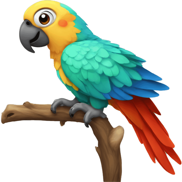 a parrot with a unicor emoji