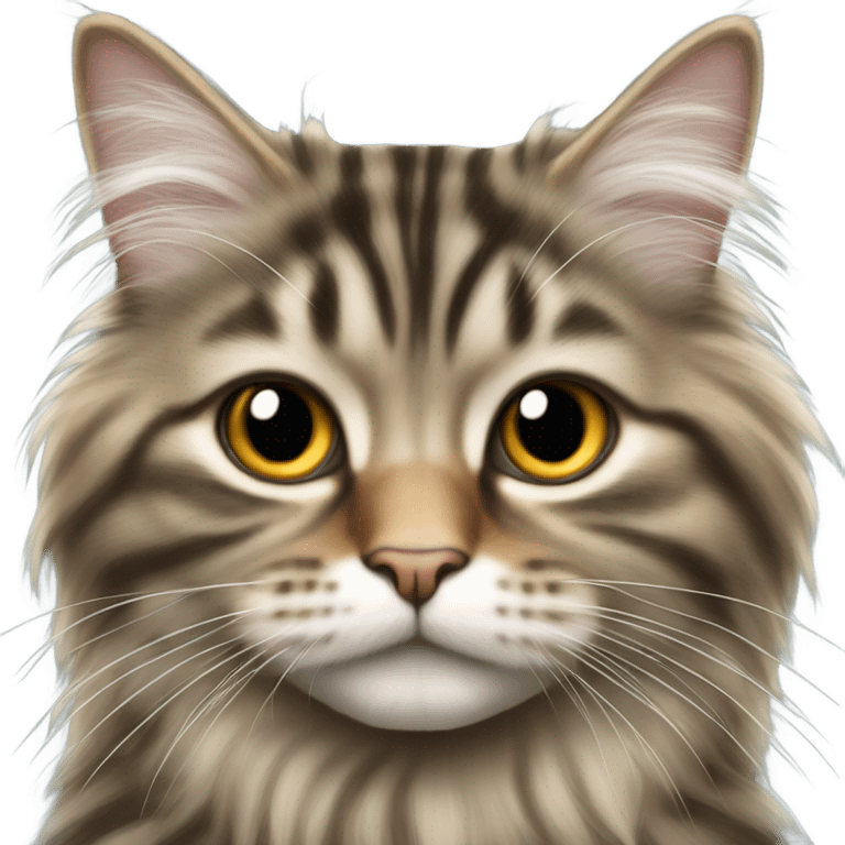 a long haired tabby emoji