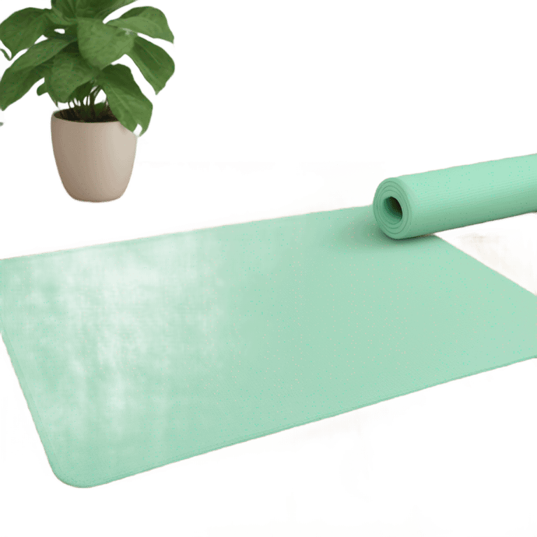 Gym mat for yoga mint green color emoji