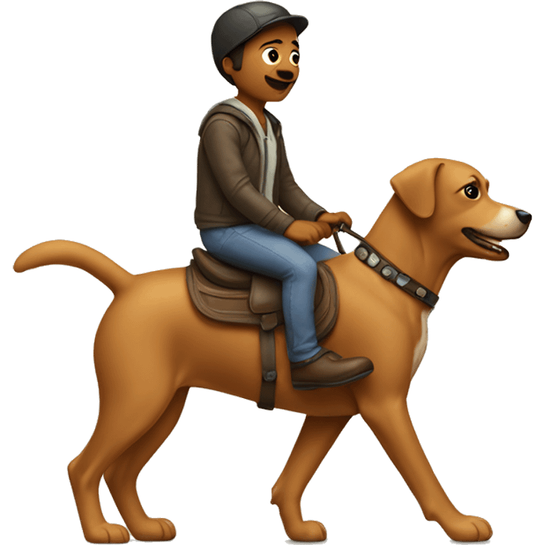 Human riding a cute dog emoji