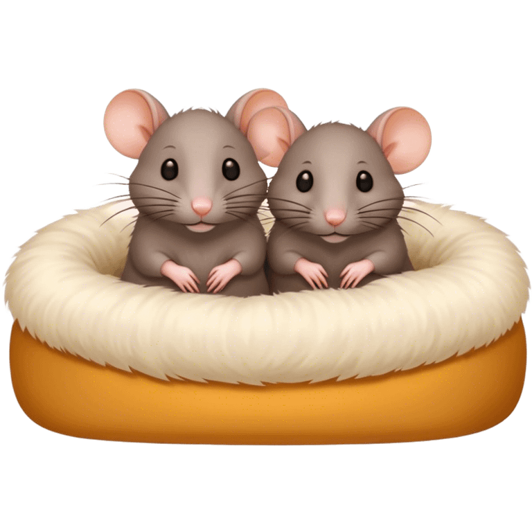 two rats laying in bed  emoji