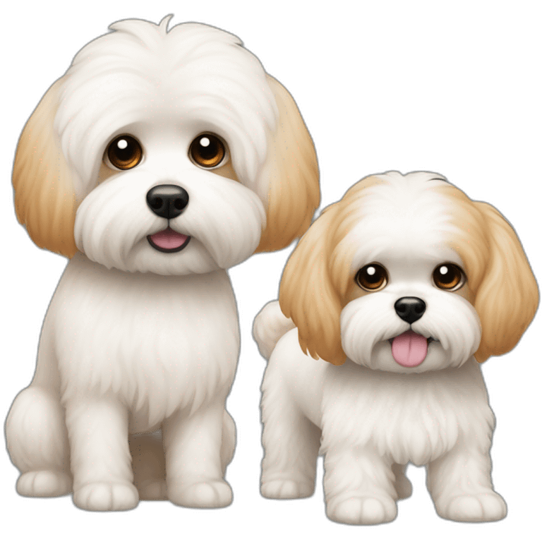 Shitzu and Bichon friz  that is cream and slightly orange emoji