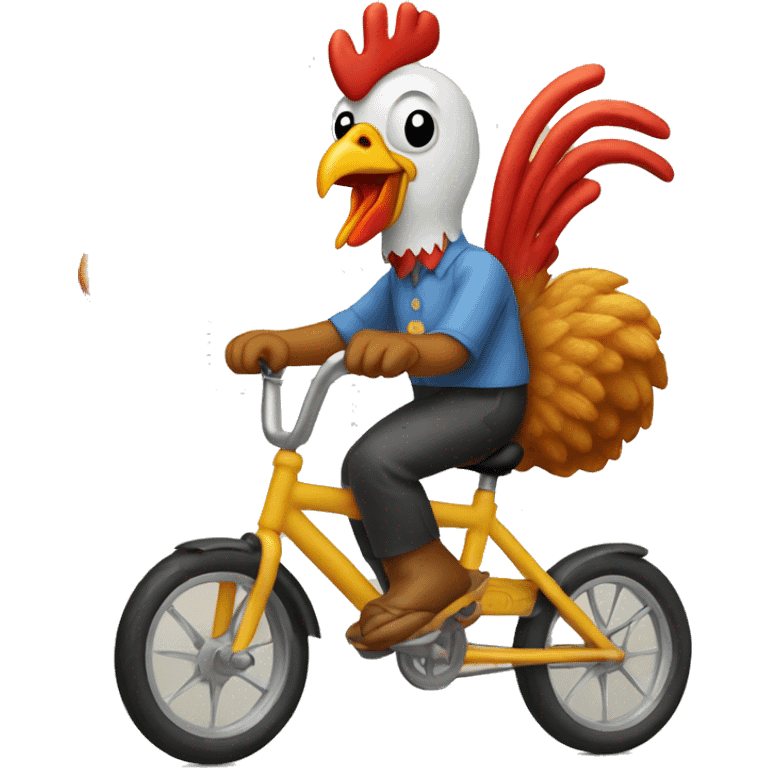 Chicken nuggets riding a bike emoji