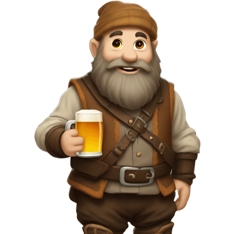 Dwarf holding a pint of beer emoji