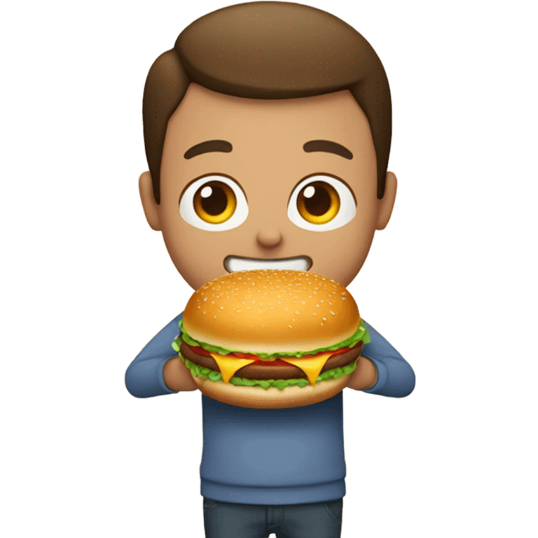 fat person with burger emoji