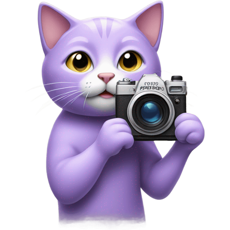 lavender cat emoji taking pictures emoji