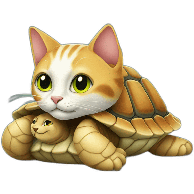 Cat sur tortue emoji