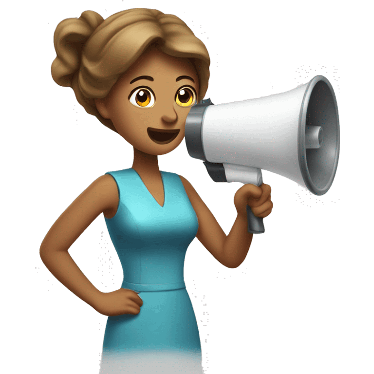 housewife with megaphone emoji