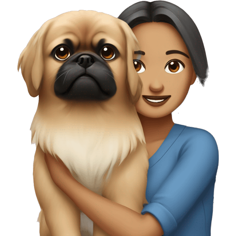 Women with Pekingese emoji