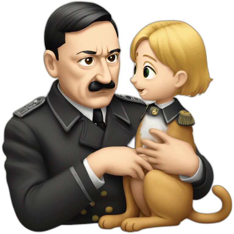 adolf hitler petting a cat emoji