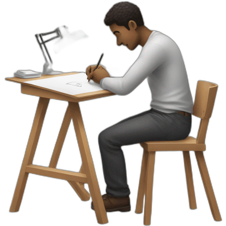 A person drawing on his drawing table  emoji