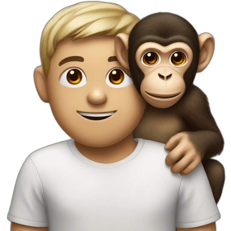 a monkey on a mans shoulder emoji