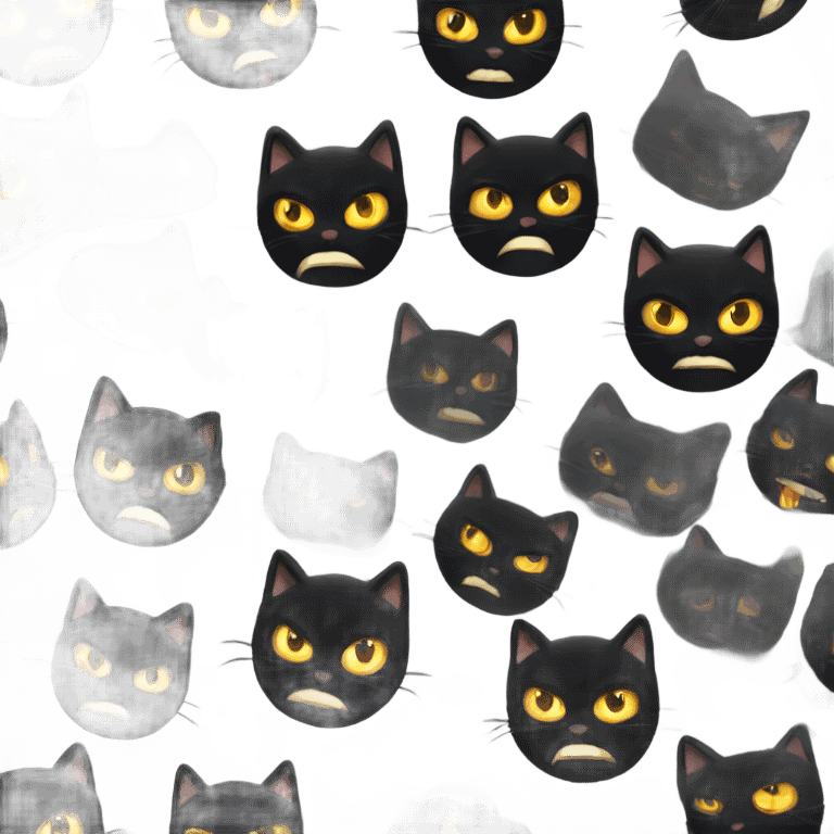 Black cat angry emoji