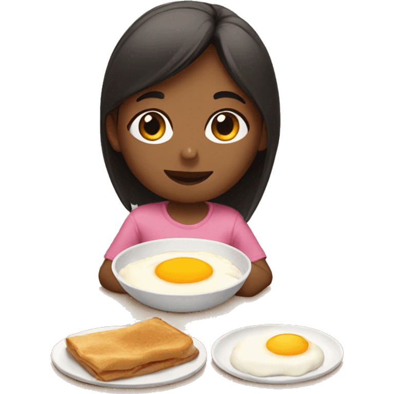 Girl eating breakfast emoji