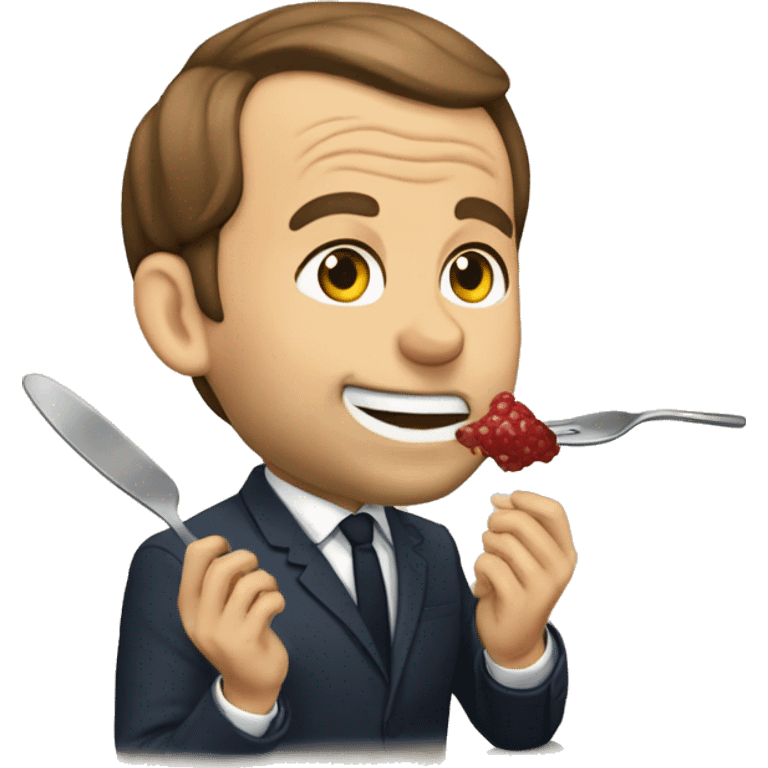 Macron qui mange des pates emoji