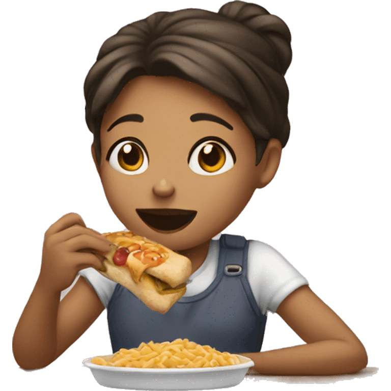 girl eating food emoji