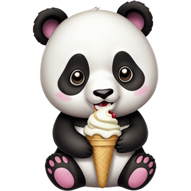 Panda eating ice cream emoji