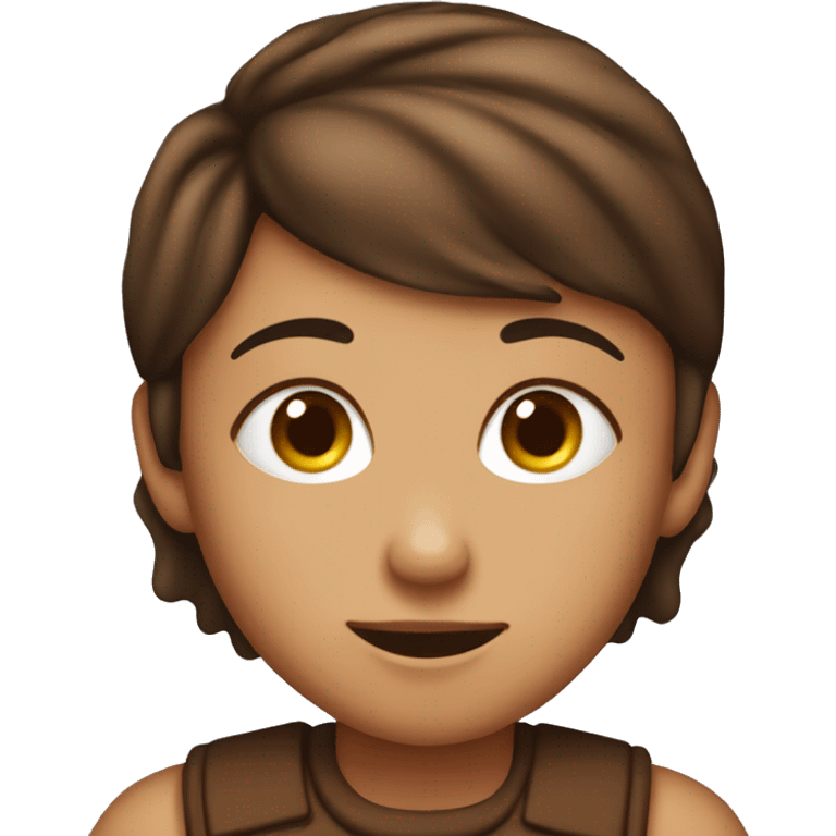 A girl with choclate boy emoji