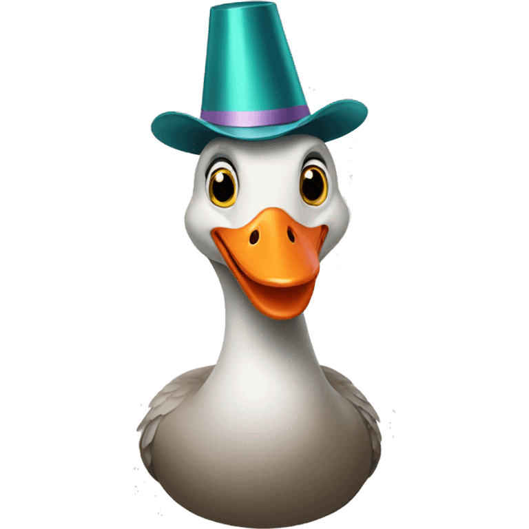 Goose wearing party hat  emoji