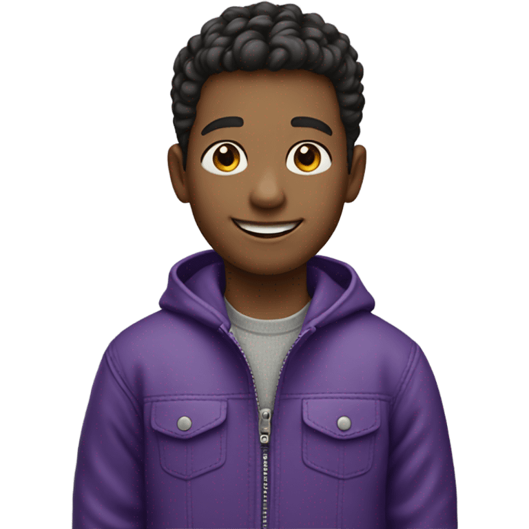 smiling boy in purple jacket emoji