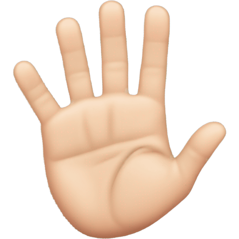 A hand with 5 fingers: the thumb, index finger, and pinky extended, while the middle and ring fingers are folded down emoji