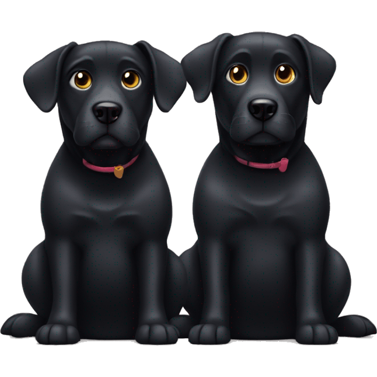 Two black dogs sitting emoji