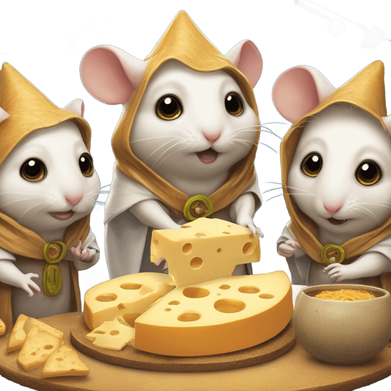 alien hamster cult with cheese  emoji